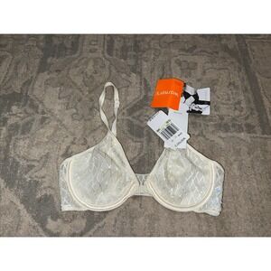 New VTG Warner's Front Close Underwire Bra Ivory White Sz 34B 2548 Soft Cup
